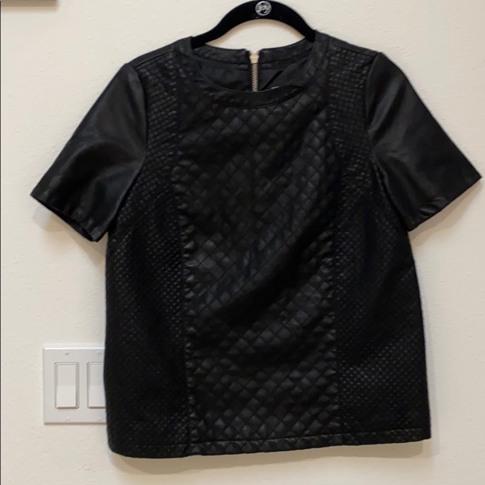 Top shop faux leather shirt